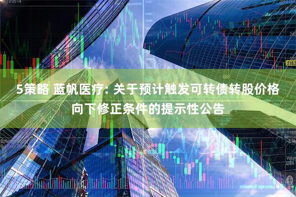 5策略 蓝帆医疗: 关于预计触发可转债转股价格向下修正条件的提示性公告
